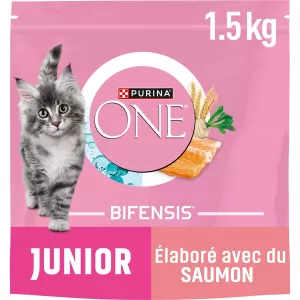 Croquettes Pour Chat Junior De 1 à 12 Mois Au Saumon 1,5kg - PURINA ONE