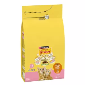 Croquettes Pour Chat Junior <1an Avec Un Mélange De Poulet, Dinde Et Des Légumes Avec Du Lait 1,5kg - FRISKIES