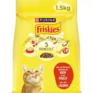 Croquettes Pour Chat Adulte Au Bœuf Poulet & Légumes 1,5kg - FRISKIES