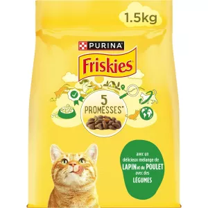 Croquette Pour Chat Adulte Au Lapin, Poulet Et Légumes 1,5kg - FRISKIES