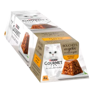 Pâtée Revelations pour chat Adulte en gelée saveur poulet 4x57g - PURINA GOURMET
