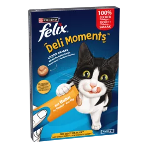Friandises liquides en sachet pour chat adulte goût poulet 4x10g - PURINA FELIX