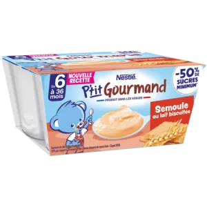 P'tit Gourmand Semoule Biscuité 4x100g - NESTLE