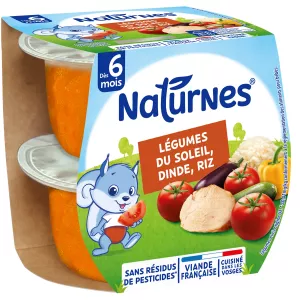 Légumes du soleil et dinde 2 x 190 g - NATURNES