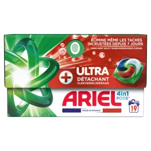Lessive capsules Ultra Détachant 4en1; 19 Pods - ARIEL
