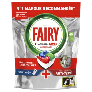 Tablette lave-Vaisselle Platinum Plus Tout en 1 - Filtre Nettoyé + Anti-Terne - FAIRY