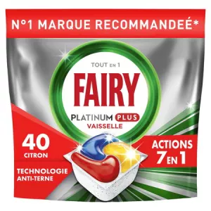 Tablette lave-Vaisselle Platinum Plus Tout en 1 - Filtre Nettoyé + Anti-Terne x40 tablettes - FAIRY