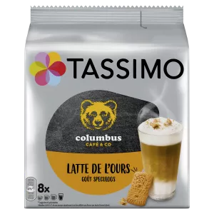 Viên nang cà phê Colombus Latte de L'ours Speculoos Hương vị x16; 268g - TASSIMO