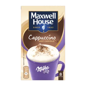 Cappuccino Soluble Chocolat Goût Milka 8 Stikcs - MAXWELL HOUSE