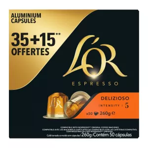 Café Capsules Delizioso Intensité 5 35 Capsules+15 Offertes - L'OR ESPRESSO