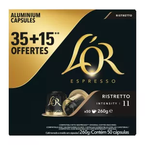 Café Capsules Ristretto Intensité 11 35 Capsules+15 Offertes - L'OR ESPRESSO