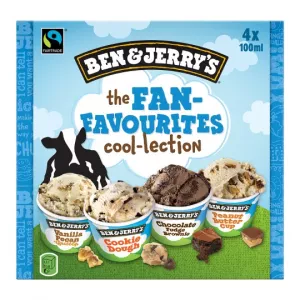 Kem hộp mini bộ sưu tập Fan-Favourites Cool-lection 4x100 ml - BEN & JERRY'S