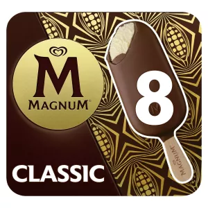 آيس كريم ستيك بالفانيليا مغلف بشوكولاتة الحليب Classic x8 - MAGNUM