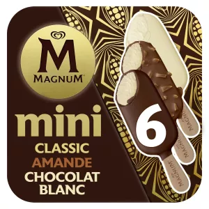 Mini - kem que hỗn hợp Classic, hạnh nhân & sô cô la trắng Mini x6 - MAGNUM