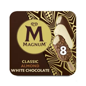 أصابع آيس كريم تشكيلة كلاسيك ولوز وشوكولاتة بيضاء x8 - MAGNUM