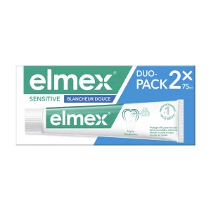 Dentifrice Sensitive dents sensibles blancheur 2x75ml - ELMEX