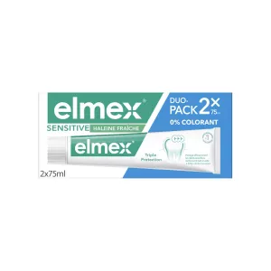 Dentifrice sensitive nettoyage fraicheur 2x75ml -  ELMEX