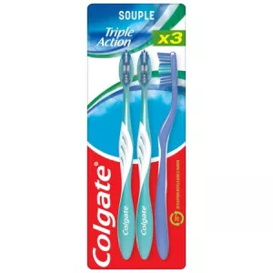 Brosse à dents Triple Action Souple x3 - COLGATE