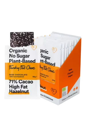 Barres De Chocolat Bio Goût Noissettes, x10 - FUNKY FAT CHOC