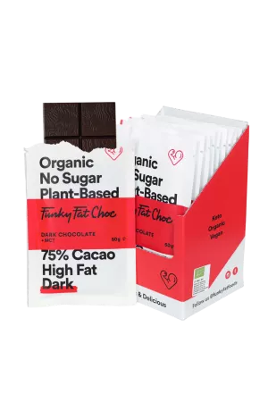Barres de Chocolat Noir Bio, x10 - FUNKY FAT CHOC
