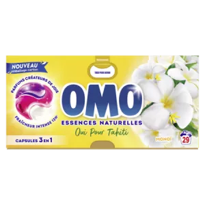 Lessive Capsules 3 en 1 Monoï 29 capsules - OMO