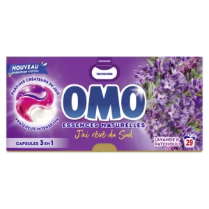 Lessive Capsules 3 en 1 Lavande & Patchouli 29 capsules - OMO