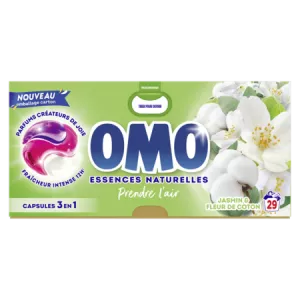 Lessive Capsules 3 en 1 Jasmin & Fleur de Coton 29 capsules - OMO