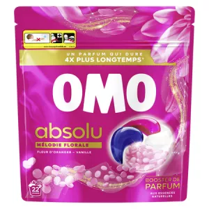 Lessive capsules Absolu Fleur d'Oranger Vanille 22 capsules - OMO