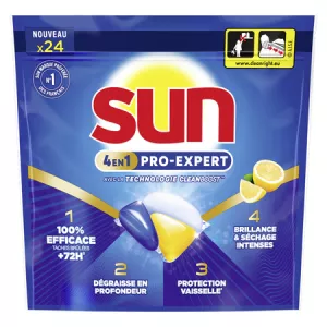 Capsules Lave-Vaisselle Citron 4en1 PRO-EXPERT - SUN