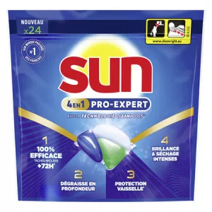 Capsules Lave-vaisselle Pro Expert 4 En 1 x24 - SUN