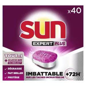 Capsules Lave Vaisselle Expert Plus tout en 1 x40capsules - SUN