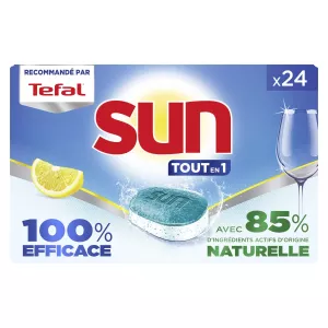 Capsules Lave Vaisselle tout en 1 Citron x24 capsules - SUN