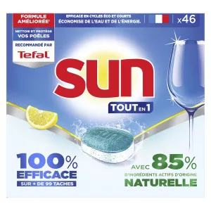 Capsules Lave Vaisselle tout en 1 au Citron 46caps - SUN