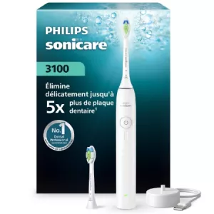 Sonicare 3100 brosse à dents électrique sonique 5x plus de plaque éliminée 2 brossettes HX4032/21 - PHILIPS