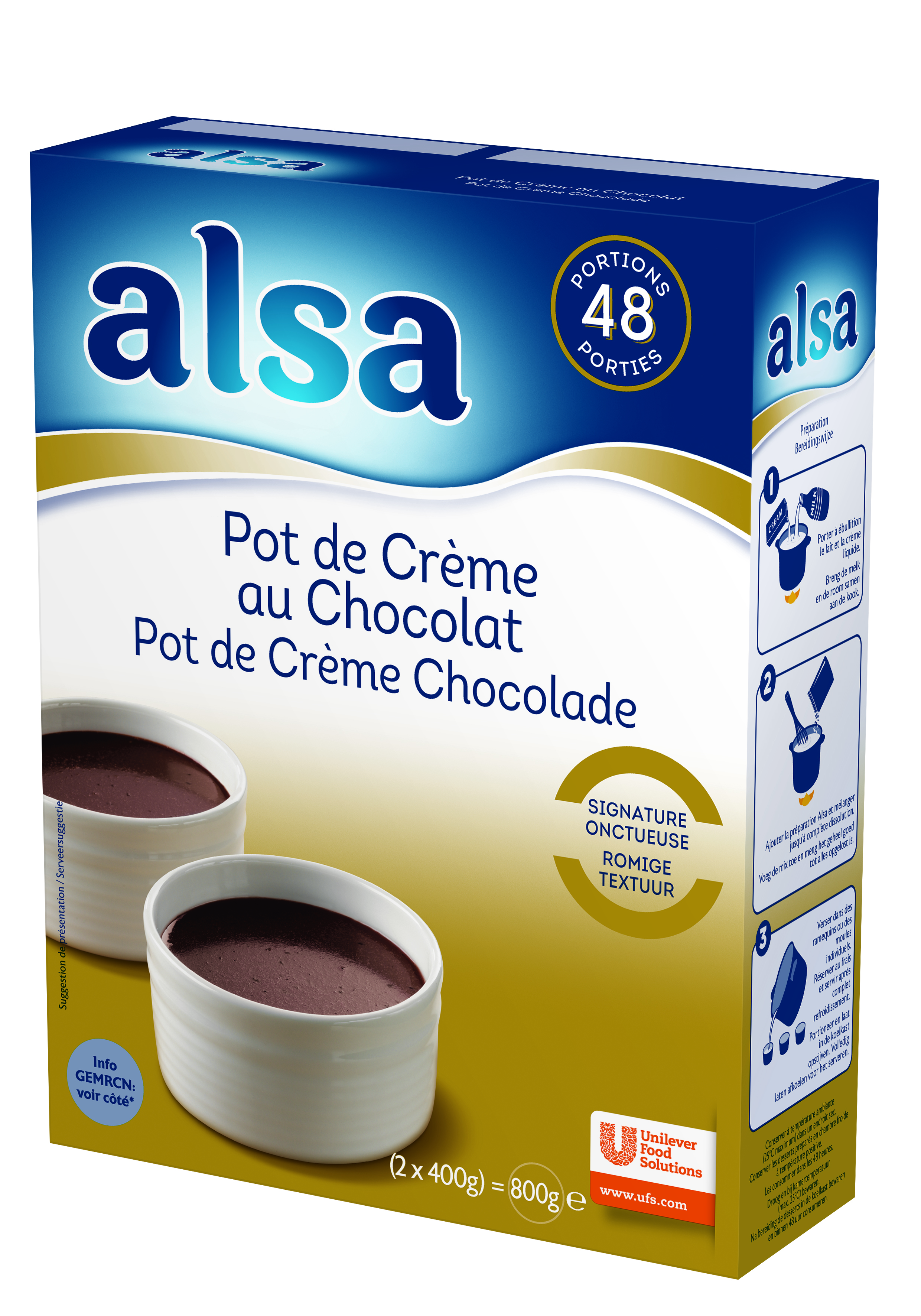 Alsa Pot De Crème Au Chocolat 800g 48 Portions