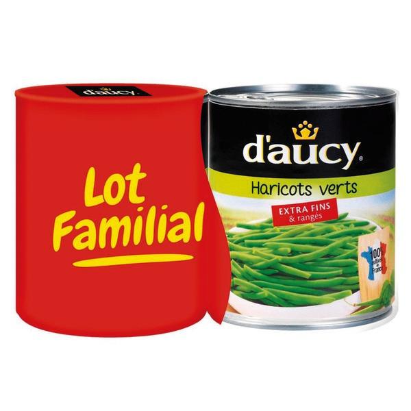 2x440g Haricots Verts Extra Fins Ranges D'aucy - Lot Familial