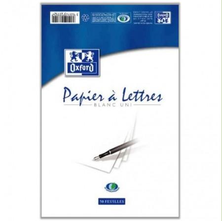 Bloc de papel de carta A4 blanco liso 80 g 50 hojas - OXFORD