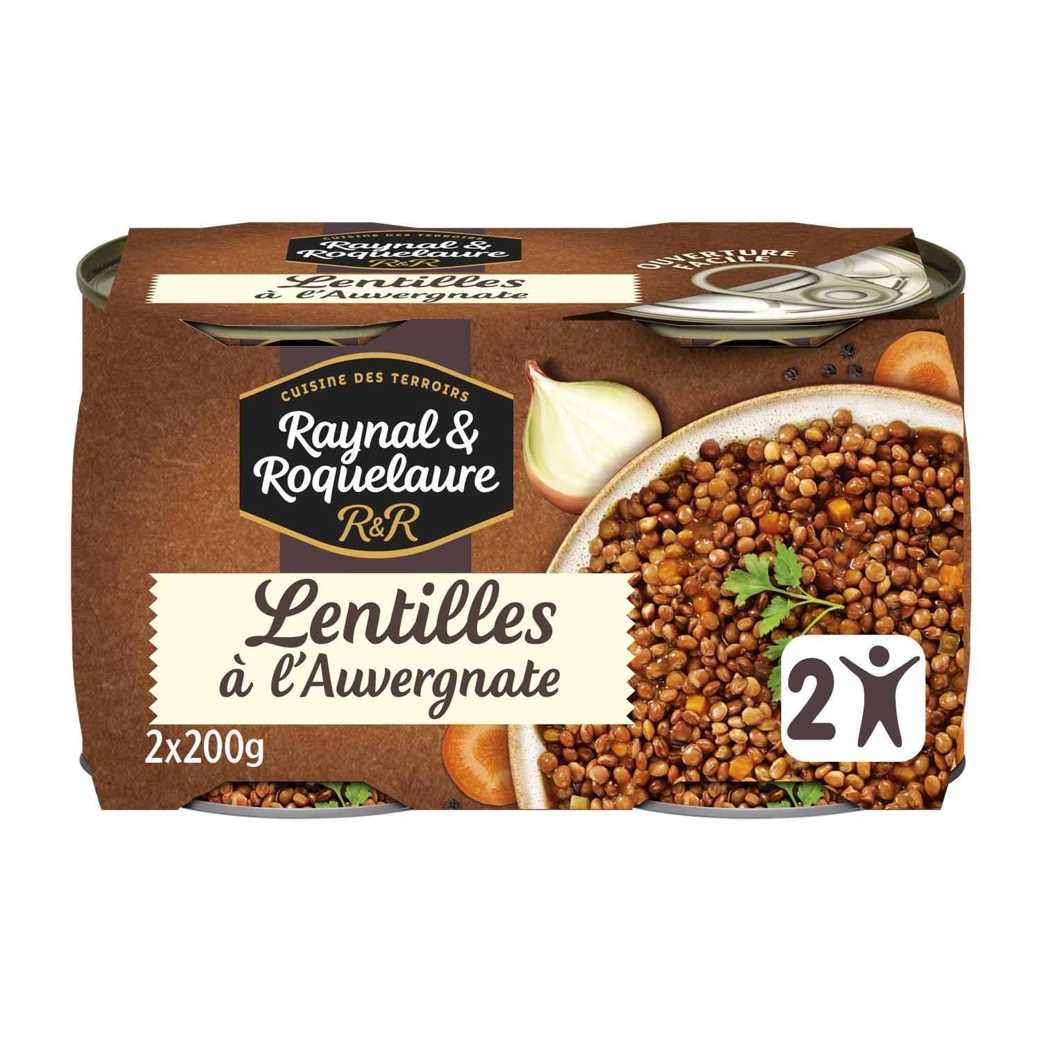 Lentilles cuisinées à l'auvergnate 2 x 200 g - RAYNAL ET ROQUELAURE