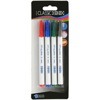Feutres effaçables à sec pointe ogive 3 mm, x4 - ULMANN