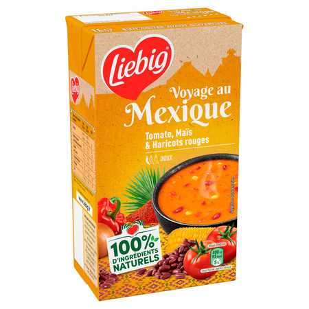 Soupe Voyage au Mexique Tomate, Maïs & Haricots Rouges 1L - LIEBIG