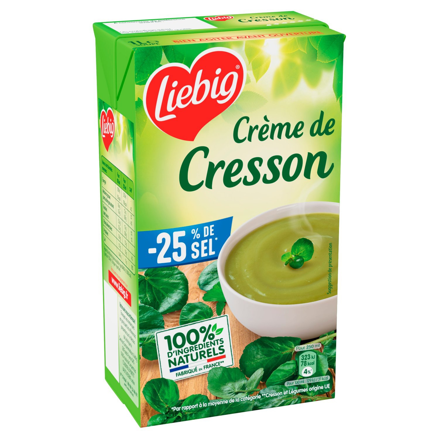 Crème de cresson -25 % de sel, 1 L - LIEBIG