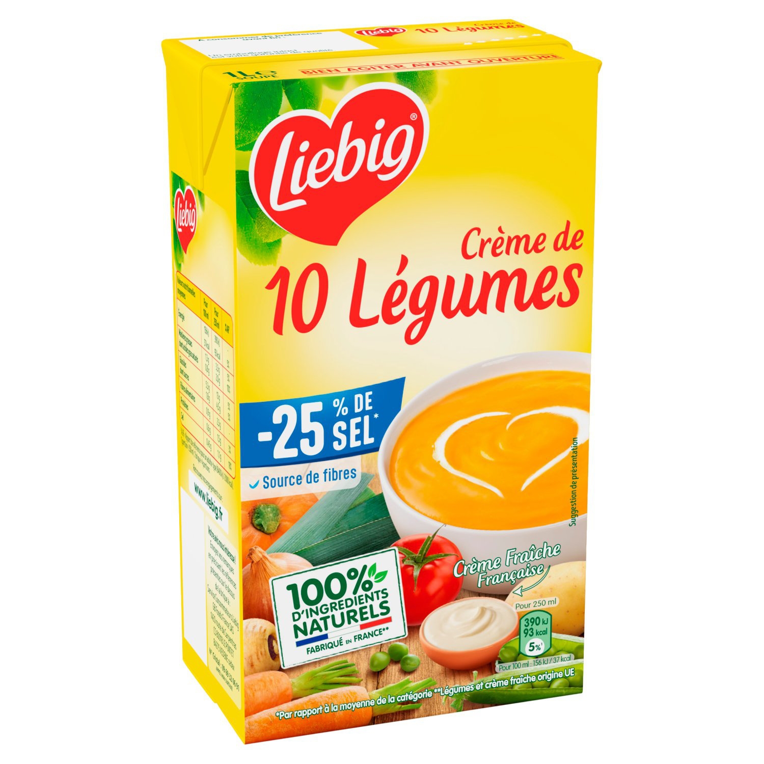 Crème de 10 légumes -25 % de sel 1 L - LIEBIG