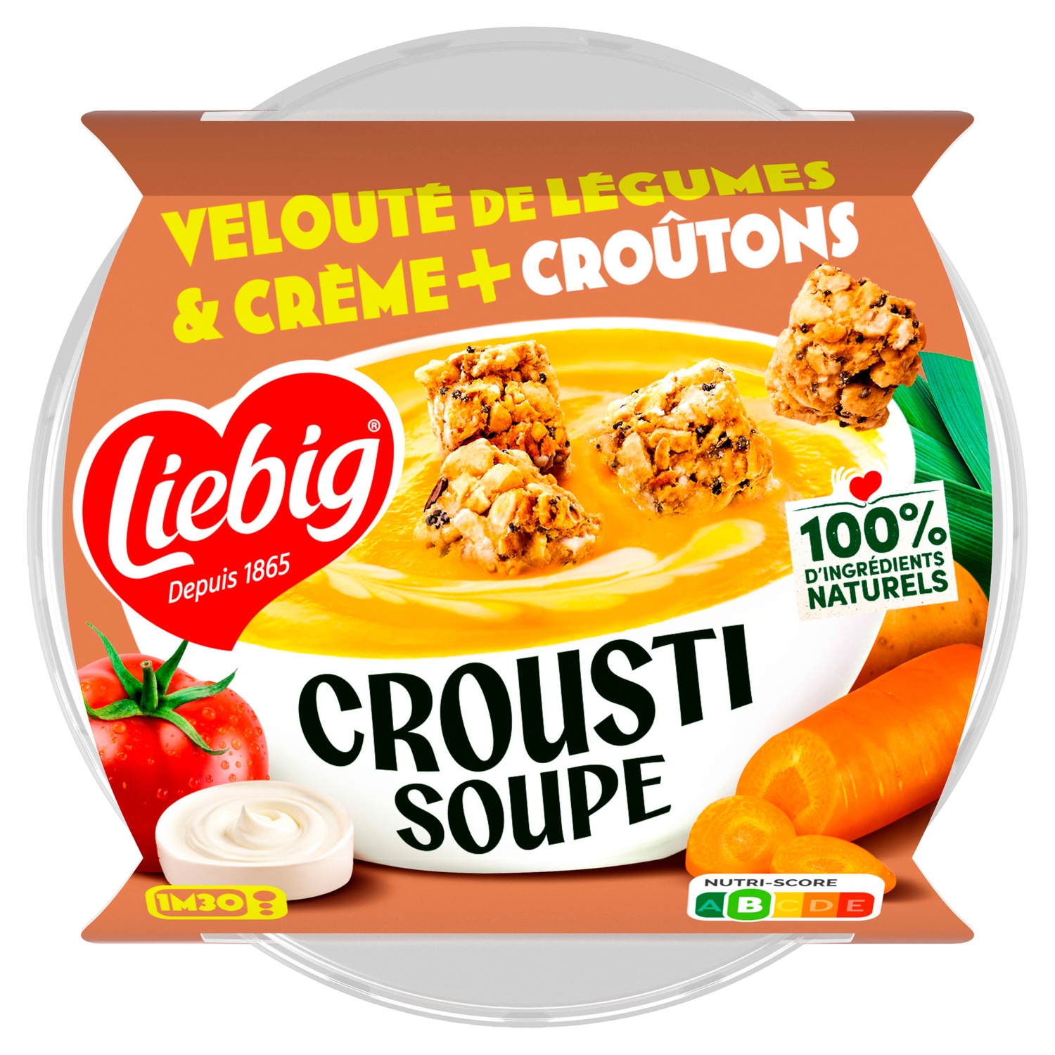 Crousti Soupe velouté de légumes crème et croûtons aux graines, bol 320 g - LIEBIG