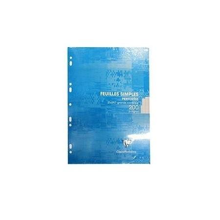 Feuilles simples perforées grands carreaux x300 - CLAIREFONTAINE