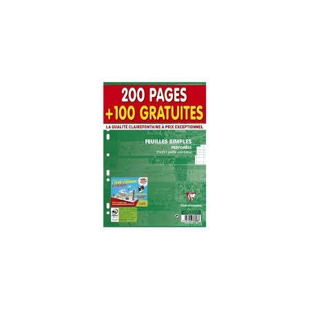 Feuilles simples petits carreaux perforées, 300 pages - CLAIREFONTAINE