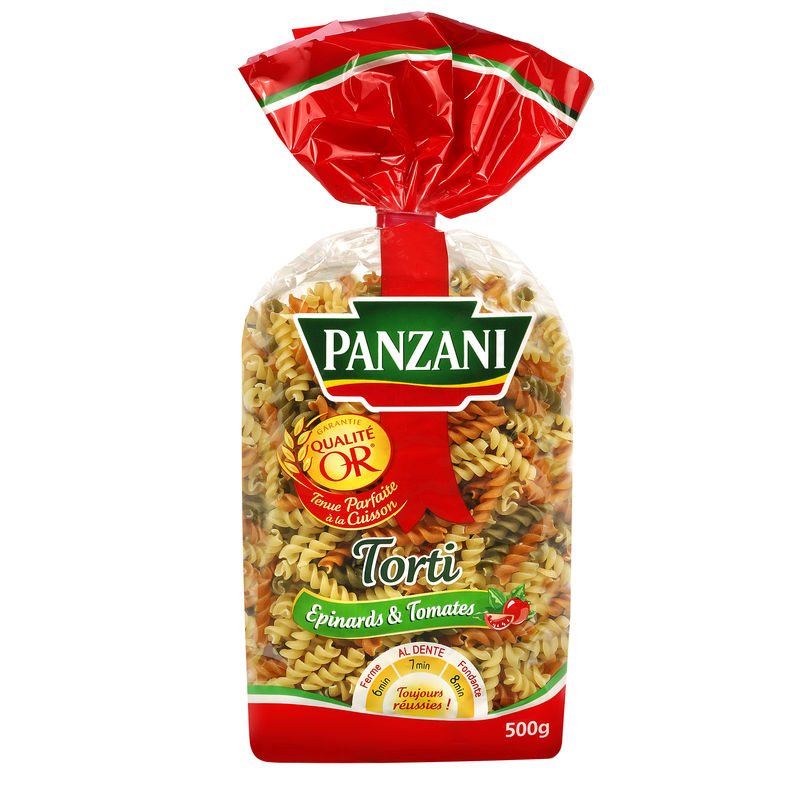Spinach and Tomato Torti Pasta 500g - PANZANI