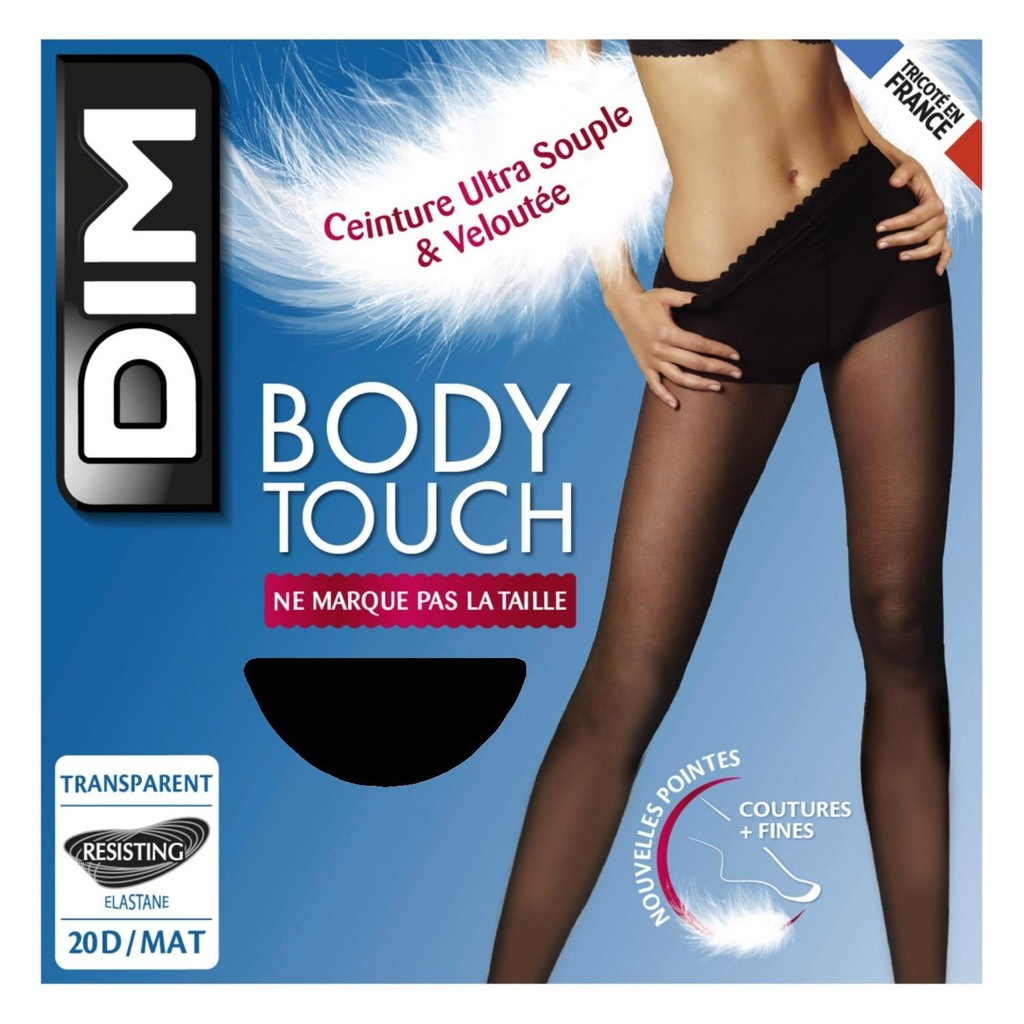 Collant femme voile noir mât 20D T2 Body touch - DIM