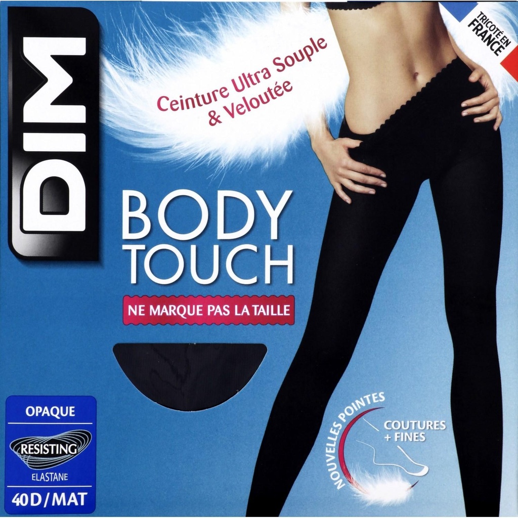 Collant femme opaque noir mât 40D T1 Body touch - DIM