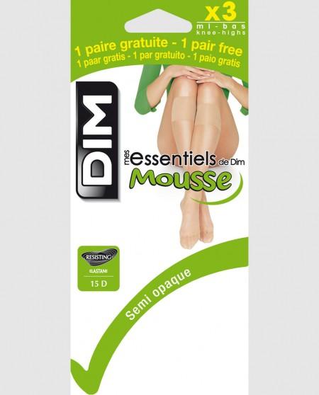 Mi-bas femme daim mes essentiels T35/41 x3 - DIM