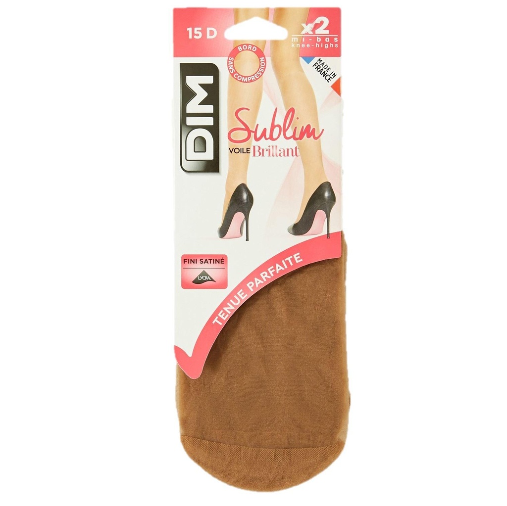 Mi-bas voile brillant Sublim 15 deniers x2 paires - DIM